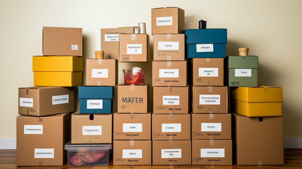 Organizing moving boxes with proper labels
