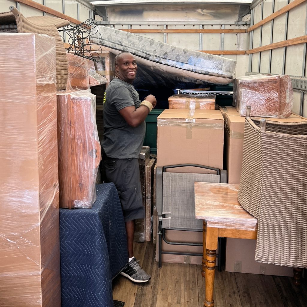 moving company furniture in trucks