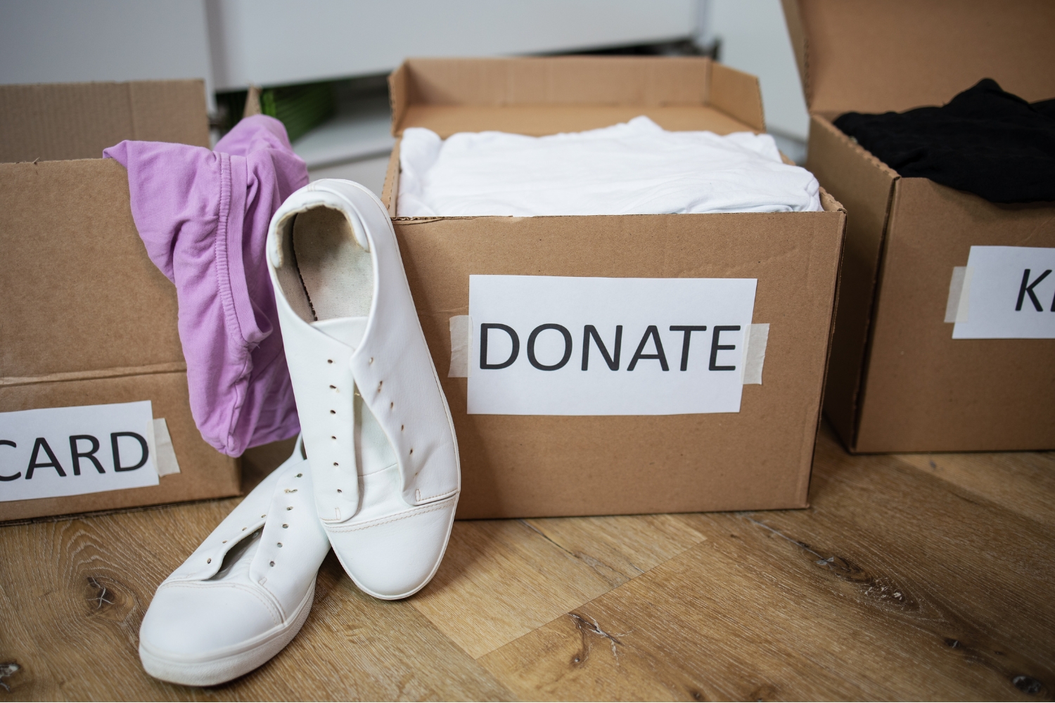 boxes for decluttering