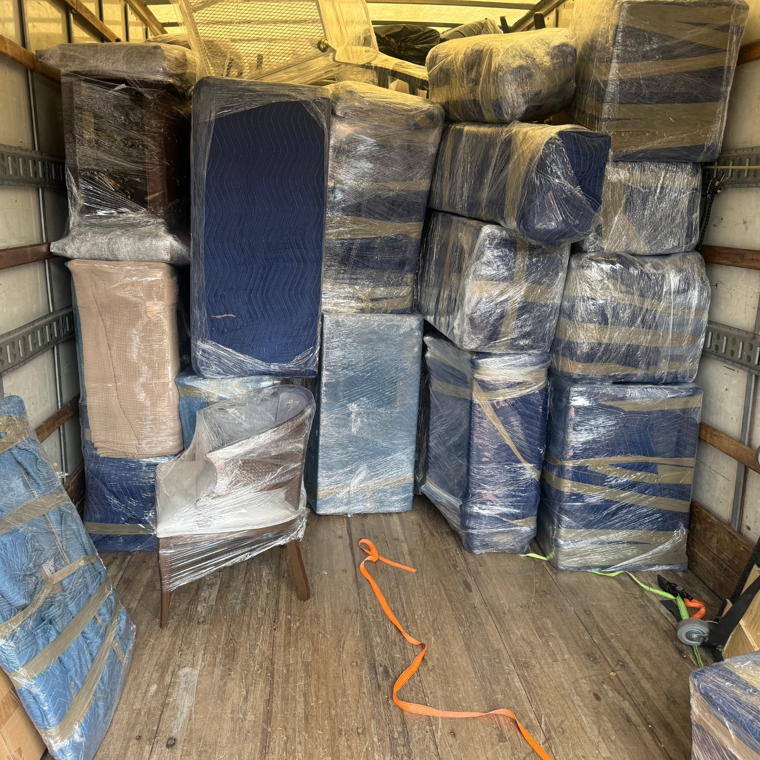 boxes in a storage unit