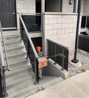 mover coming out of a home