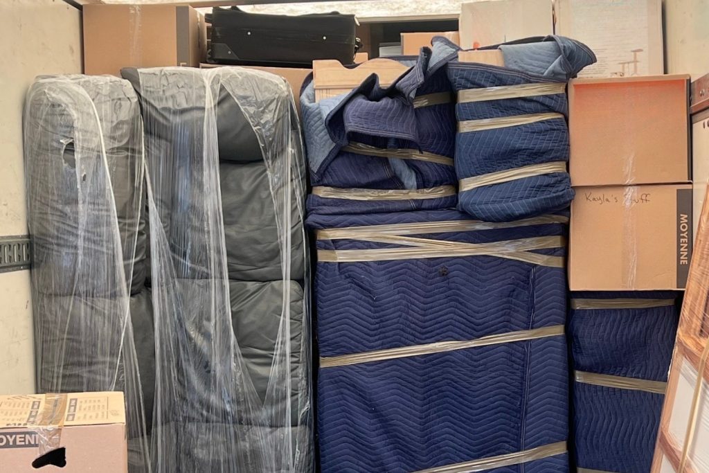 moving company truck inside