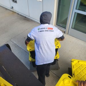 professional mover moving boxes to new home