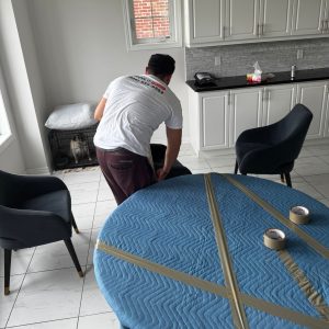 movers wrapping dining ware in brampton