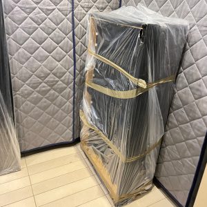 furniture packed in protected elevator