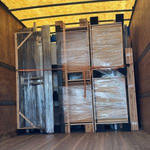 stacked furniture in a truck